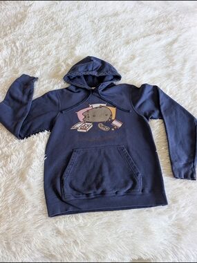 Navy Pusheen Graphic Pullover Hoodie